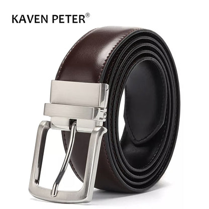 Reversible Men's Leather Belt for Jeans