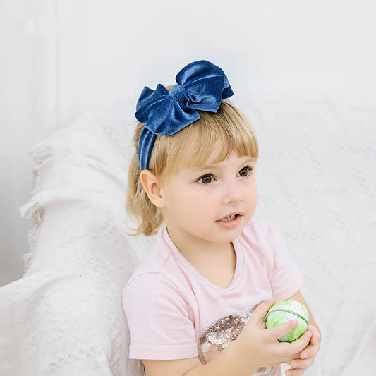 Baby Girls Velvet Headband Big Bow Hair Band Soft Ribbon