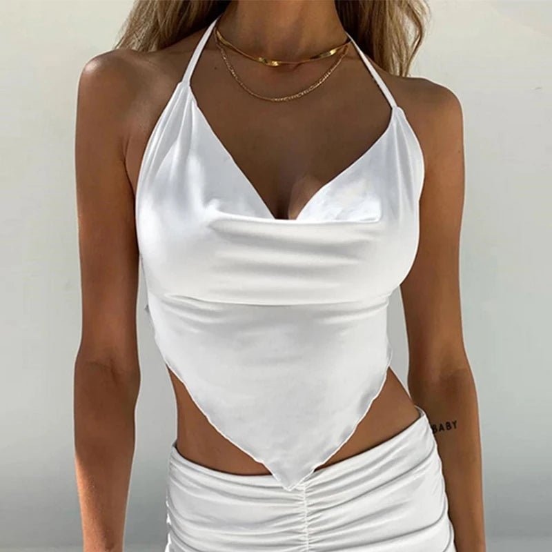 Mini-jupe plissée blanche d'été pour femme