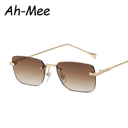 Rimless Square Rectangle Punk Sunglasses