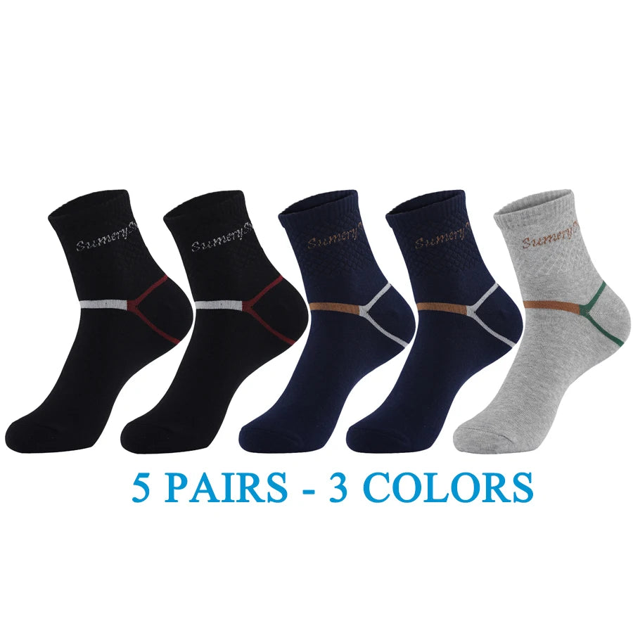 5 Paar Herren-Sportsocken aus Baumwolle – Lange Sportsocken zum Laufen und Wandern
