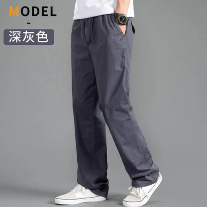 Versatile Oversize Men's Cargo Pants in Solid Grey