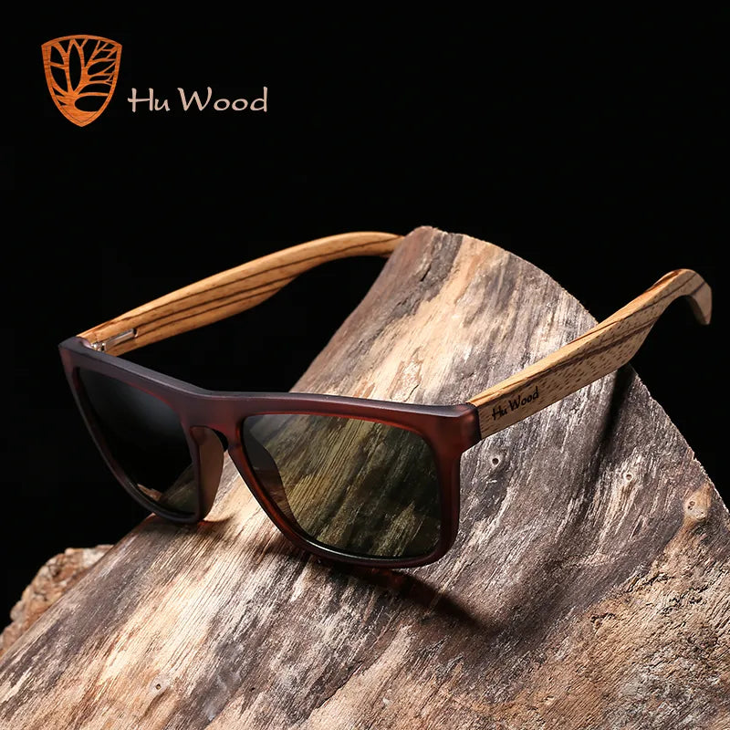 Lunettes de soleil polarisées UV400 en bois pour hommes