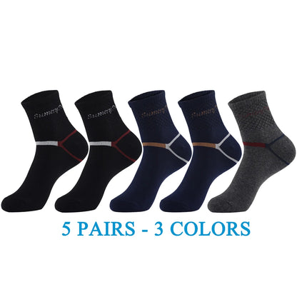 5 Paar Herren-Sportsocken aus Baumwolle – Lange Sportsocken zum Laufen und Wandern