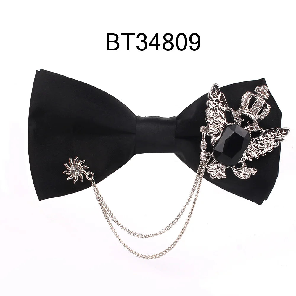 Black Metal Decorated Bowtie for Men