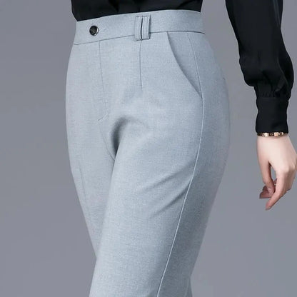 Slim Fit Büro-Anzughose mit hoher Taille und geradem Schnitt