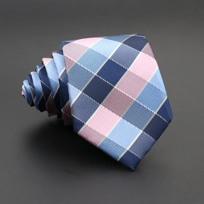 Classic Plaid Jacquard Woven Tie Formal Accessories