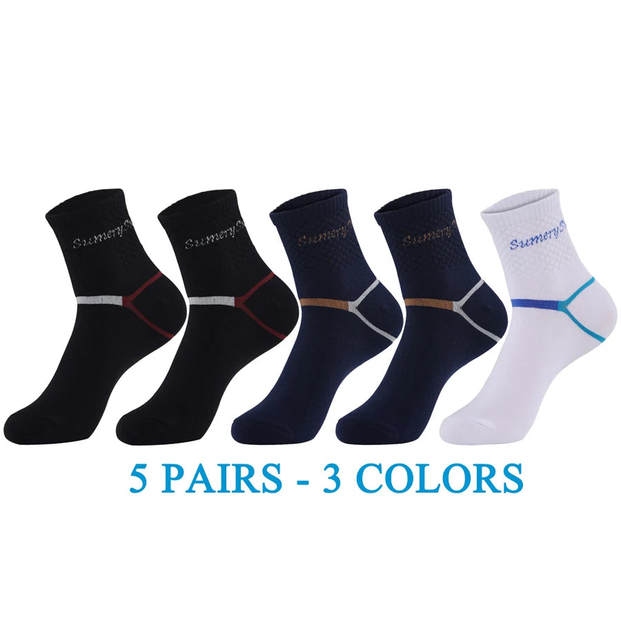 5 Paar Herren-Sportsocken aus Baumwolle – Lange Sportsocken zum Laufen und Wandern