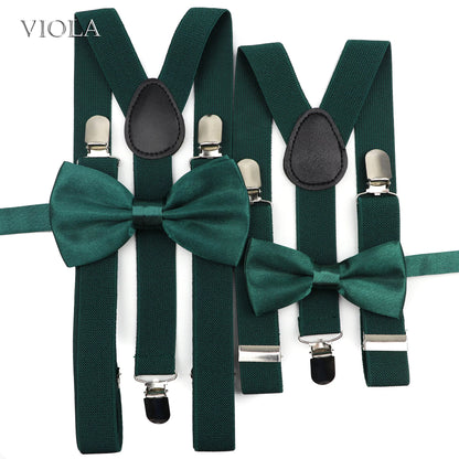 Solid Y-Back Suspenders & Bowtie Sets