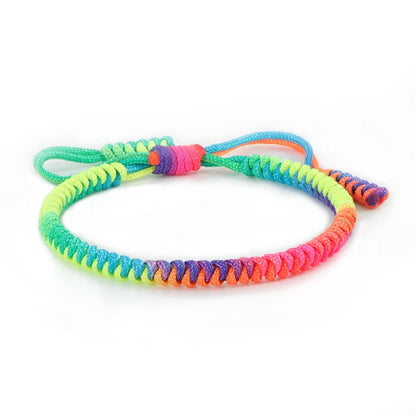 Unisex Rainbow Thread Braided Woven Rope Bracelet