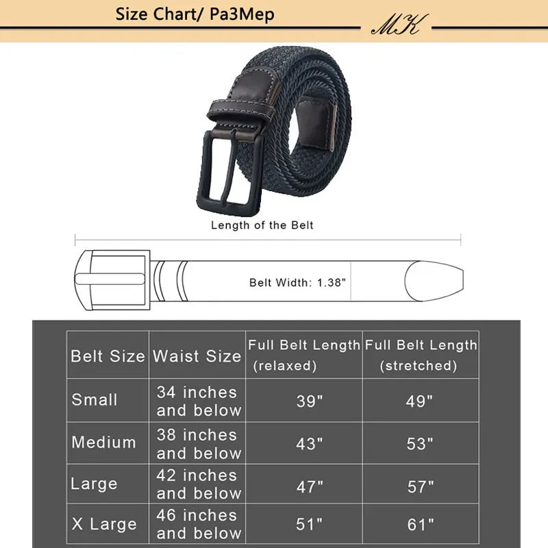 Metal Pin Elastic Buckle Canvas Belts For Men