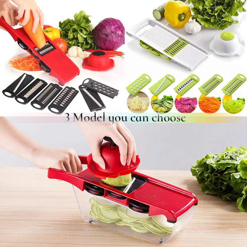Vegetable Cutter, Steel Blades – Versatile Kitchen Slicer and Grater
