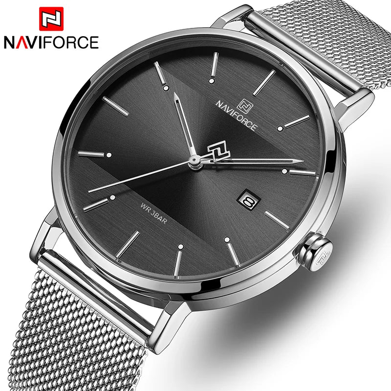 Men Stainless Steel Mesh Quartz Watch