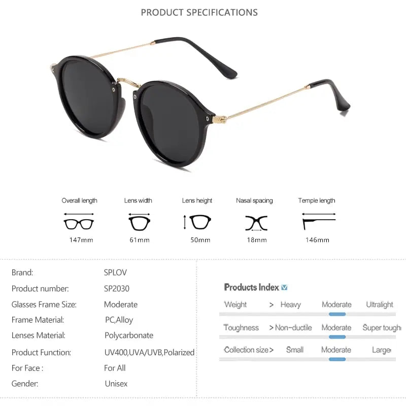 Unisex Vintage Round Designer Sunglasses