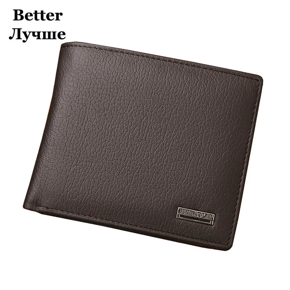 Classic Simple Short Genuine Leather Men Wallets