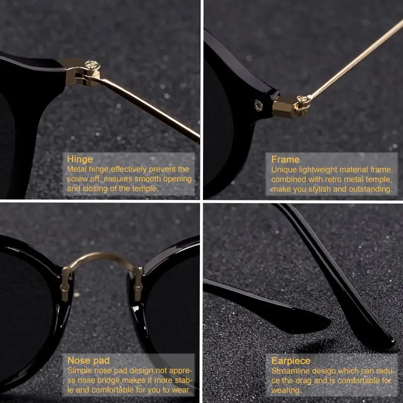 Unisex Vintage Round Designer Sunglasses