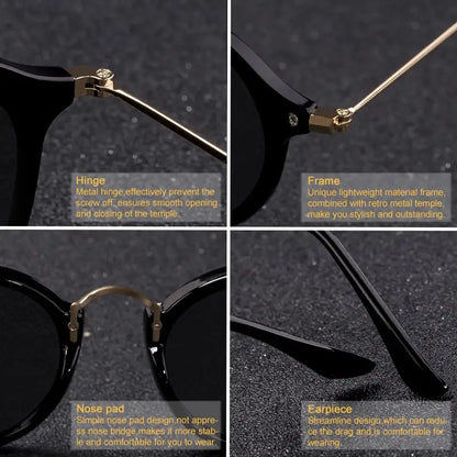Unisex Vintage Round Designer Sunglasses