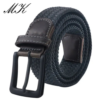 Metal Pin Elastic Buckle Canvas Belts For Men