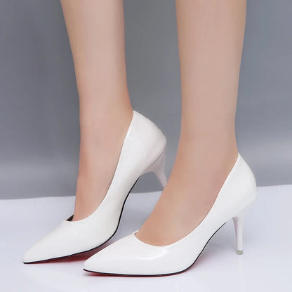 Women's High Heel Wedding Pumps Boat Thick Heels