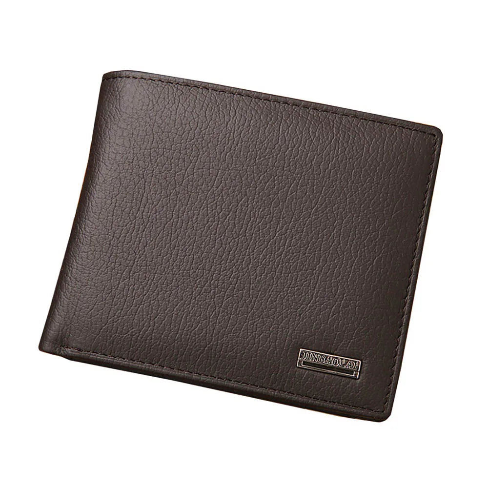 Classic Simple Short Genuine Leather Men Wallets