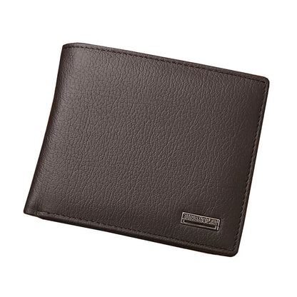 Classic Simple Short Genuine Leather Men Wallets