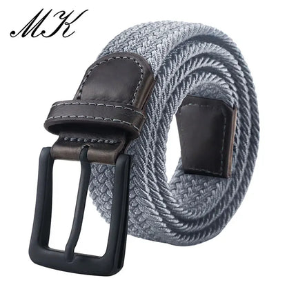 Metal Pin Elastic Buckle Canvas Belts For Men