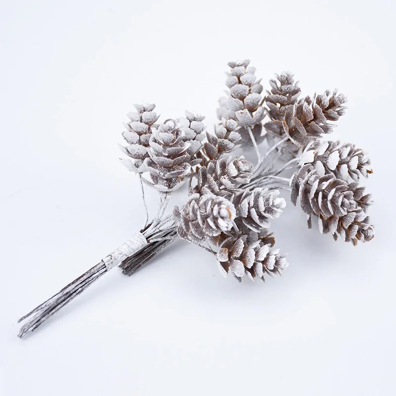 10pcs Artificial Pine Cone Flowers for Decor