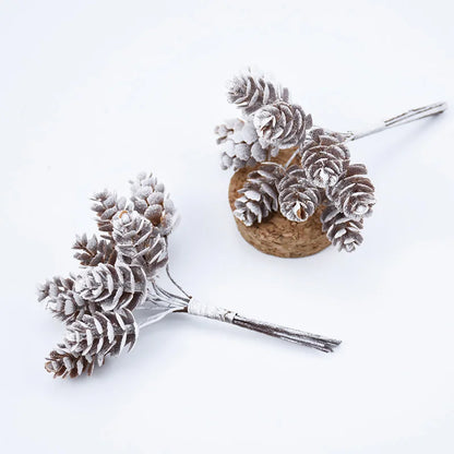 10pcs Artificial Pine Cone Flowers for Decor