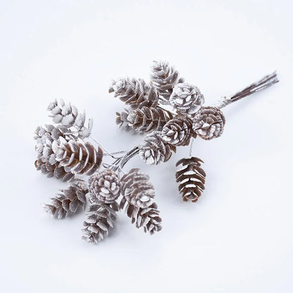 10pcs Artificial Pine Cone Flowers for Decor