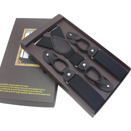 Men's Real Leather Brace Strap Suspenders