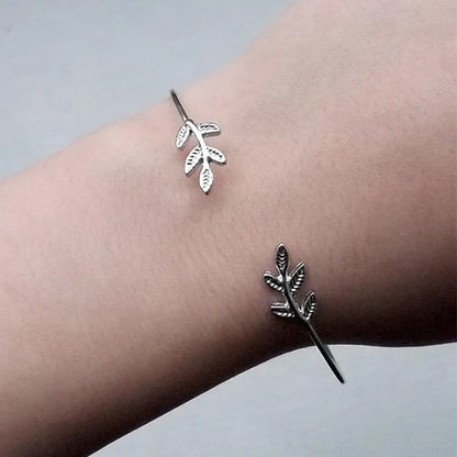 Open Leaf Cuff Bracelets for Women