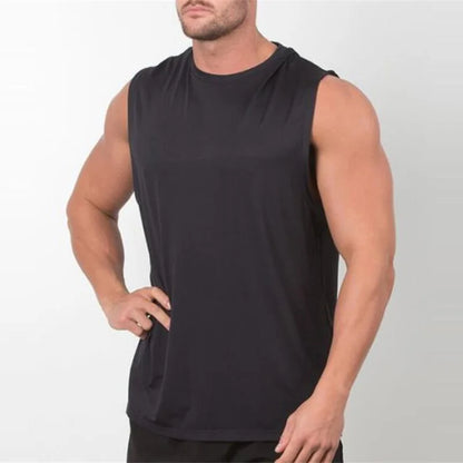 Men's Plain Sleeveless Gym Stringer Tank Top
