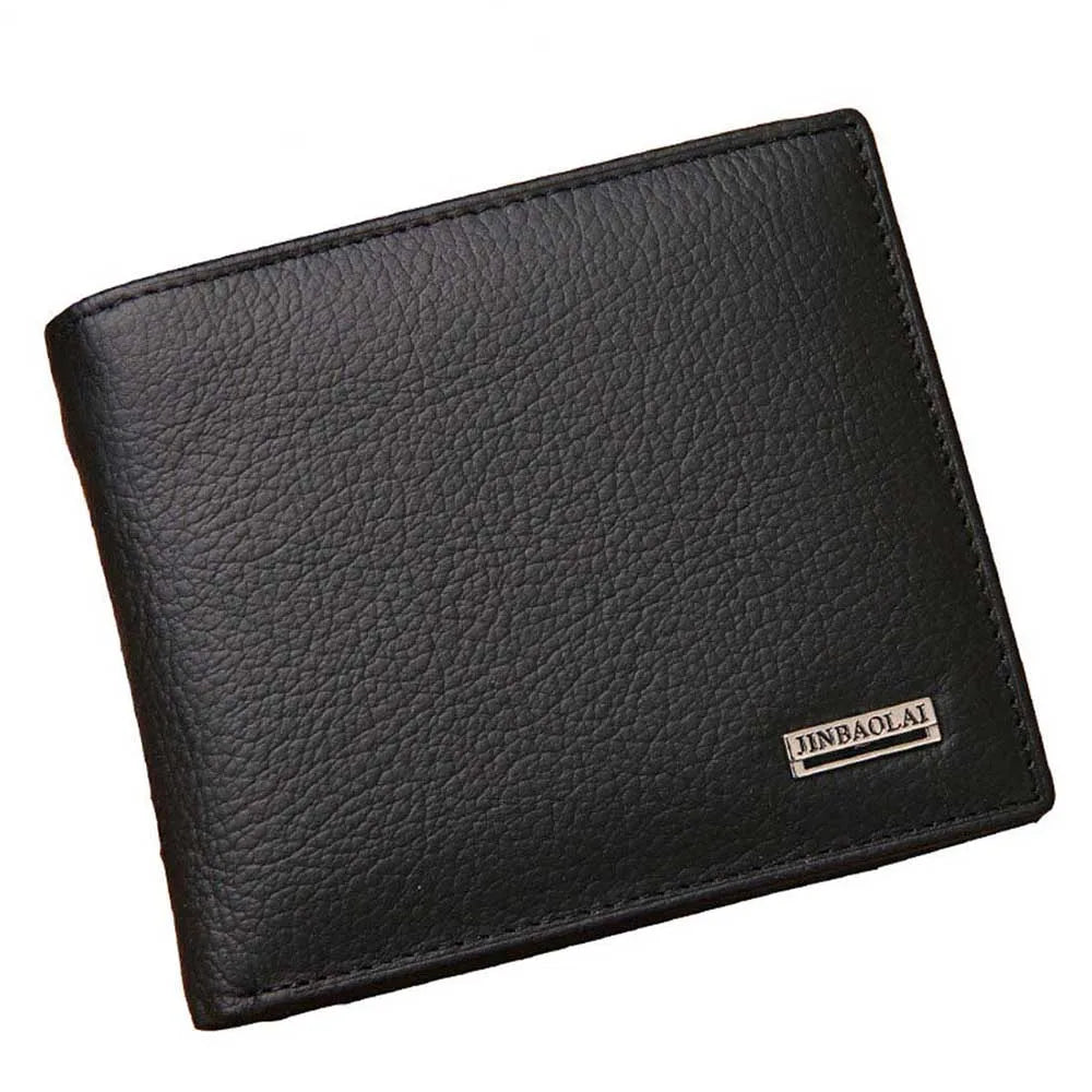 Classic Simple Short Genuine Leather Men Wallets