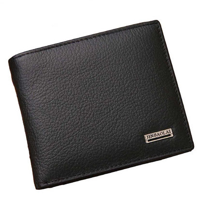 Classic Simple Short Genuine Leather Men Wallets