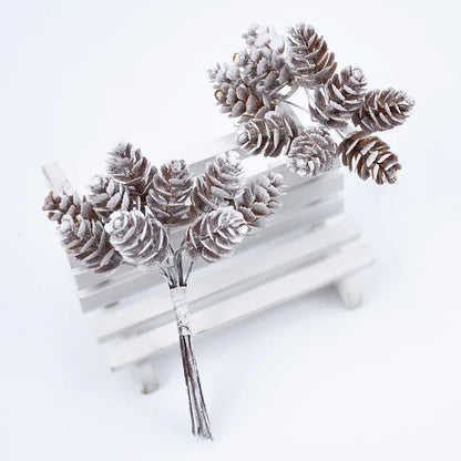 10pcs Artificial Pine Cone Flowers for Decor