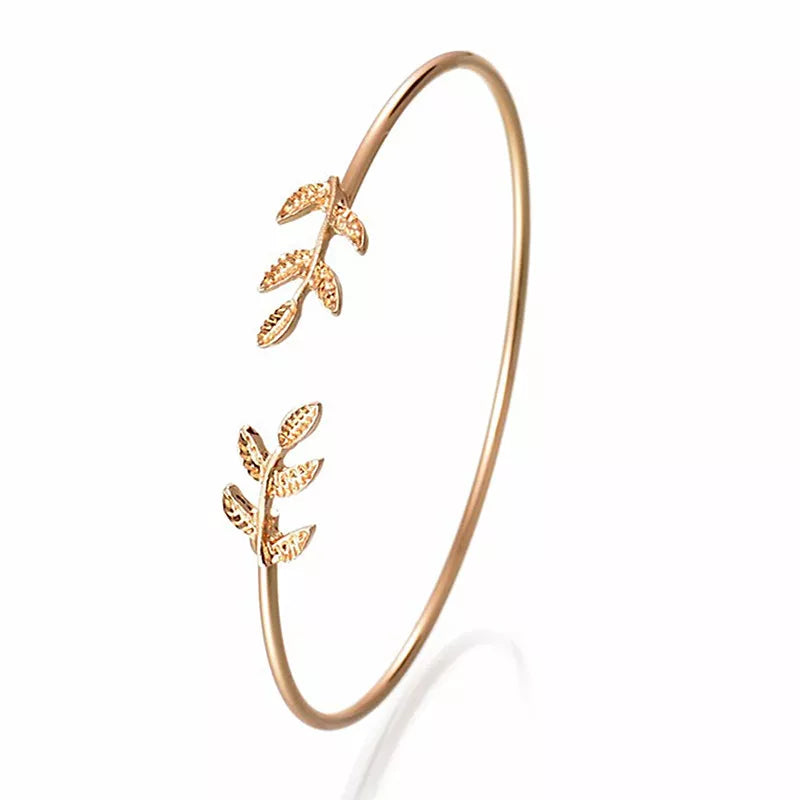 Open Leaf Cuff Bracelets for Women