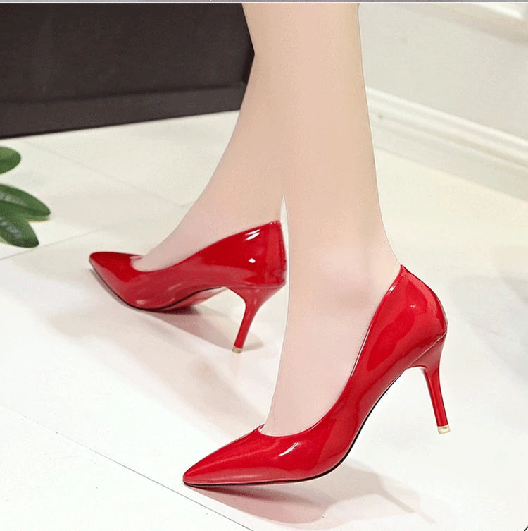 Women's High Heel Wedding Pumps Boat Thick Heels