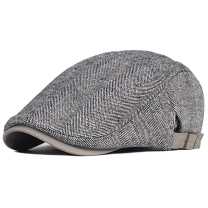 Chapeau plat d'hiver en laine vintage pour hommes