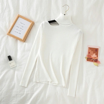 Lace Ruffle Turtleneck Sweater for Women's