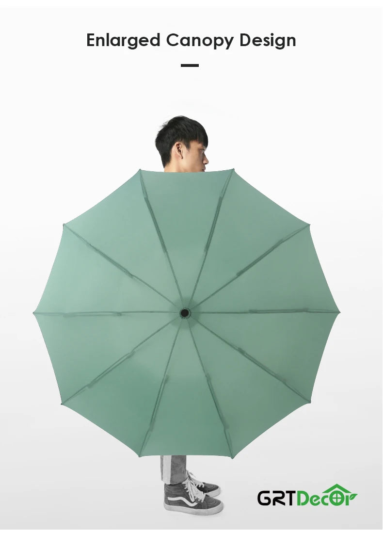 Reflektierendes, winddichtes 10-Rippen-Regenschirmset mit Streifen