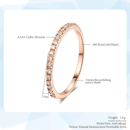 Micro Pave Zircon Stackable Tiny Rings for Women