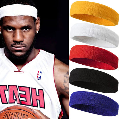 Pure Color Sweat-Absorbent Sports Headband for Fitness