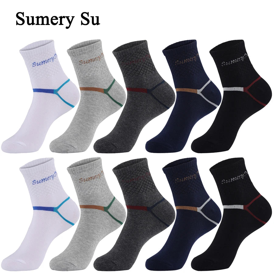 5 Paar Herren-Sportsocken aus Baumwolle – Lange Sportsocken zum Laufen und Wandern