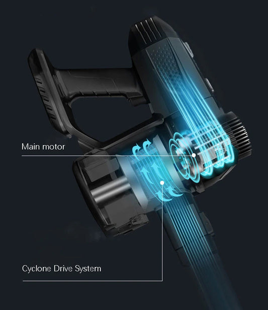 Leistungsstarker kabelloser Handstaubsauger mit zwei Motoren