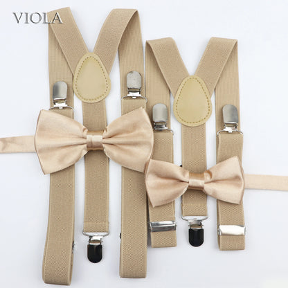 Solid Y-Back Suspenders & Bowtie Sets