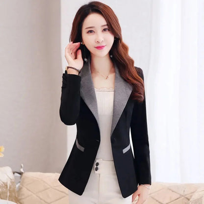 Women's Single Button Long Sleeve Blazer
