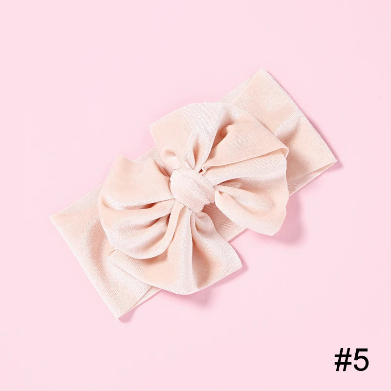 Baby Girls Velvet Headband Big Bow Hair Band Soft Ribbon