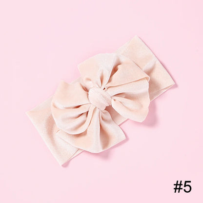 Baby Girls Velvet Headband Big Bow Hair Band Soft Ribbon