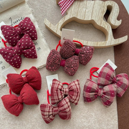 Childern Bow Hair Rope Ring Elastic Rubber Band Headwear