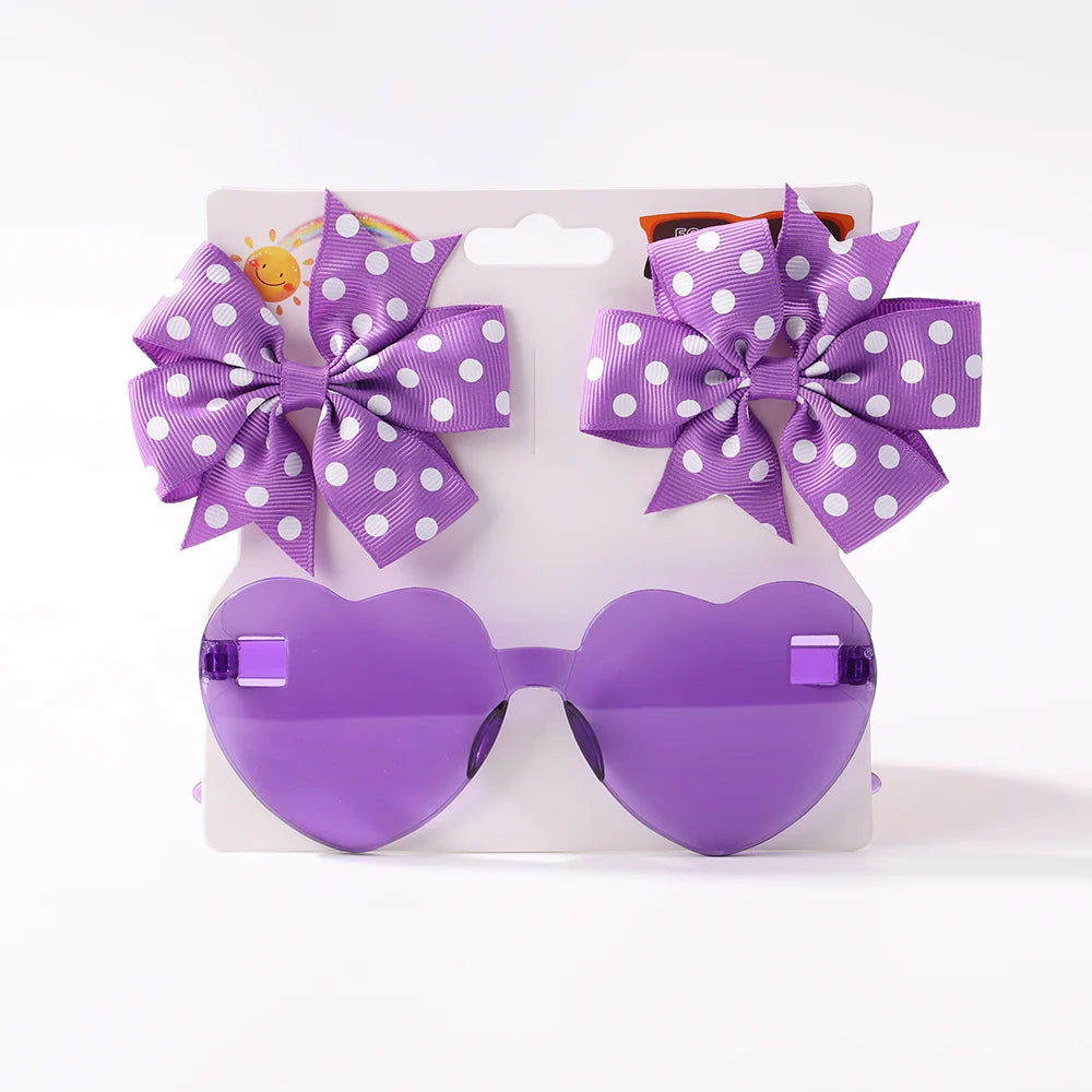Hairpins & Heart Sunglasses Set

